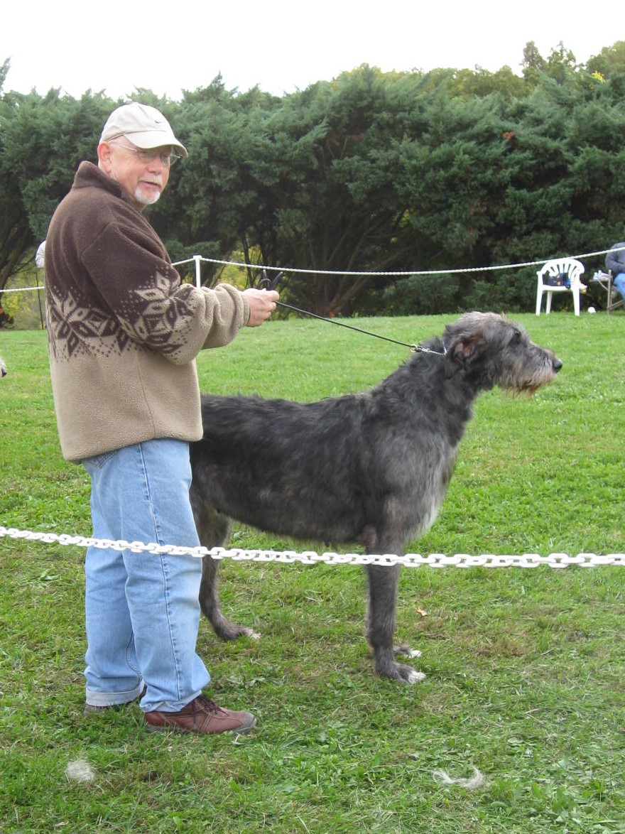 William F. Potter with Irish Wolfhound